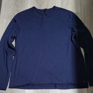 AG Adriano Goldschmied Dark Blue Long Sleeve Henley